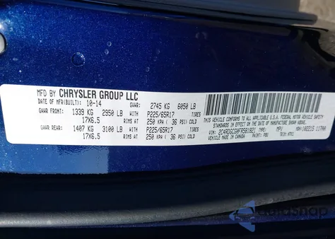 2015 Dodge Grand Caravan Sxt z USA, uszkodzony, nr VIN 2C4RDGCG0FR581821